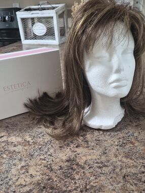 Estetica PEACE Light Brown Synthetic Wig with CARAMEL Blonde Highlights